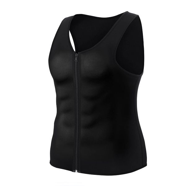 Men Waist Trainer Vest Hot Neoprene Sauna Suit Corset Body Shaper Zipper