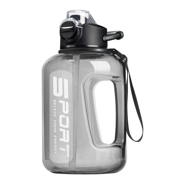 Sports Reusable Water Bottle with Flip-top Lid &amp; Handle &amp; Strap