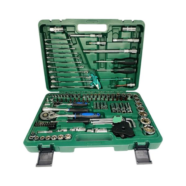 121 Piece Mechanic Ratchet Wrench Socket Hand Tool Combination Kit