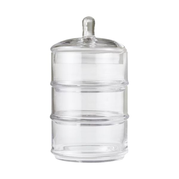 MANNK 3 Layer Glass Snack Jar Set 4 Piece