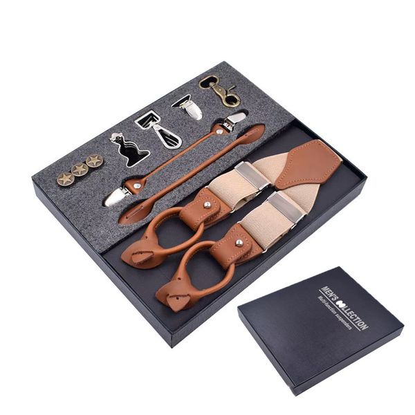8 in 1 Men's Vintage Clip Suspenders Adjustable Elastic Straight Braces