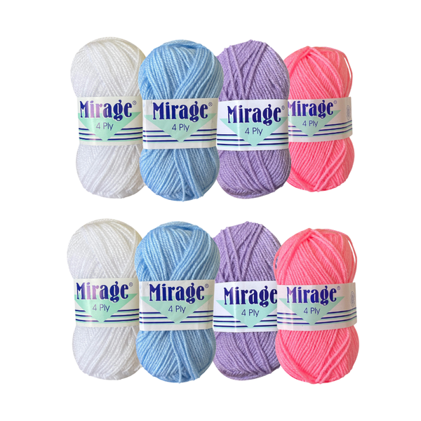 Elle Mirage 4-Ply (8x 25g balls) - Cotton Candy Dreams