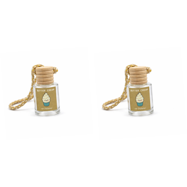 2 Pack - Wooden Car Aromatherapy Pendant - Transparent