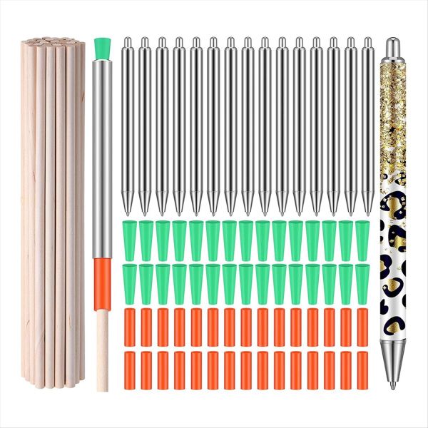 Epoxy Glitter Pen Swivel Attachment Set Silicone Pen Caps Tools