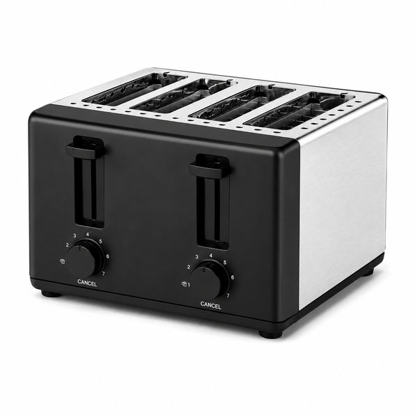 4 Slice Toaster 1300W with 7 Browning Levels &amp; Dual Control Dials