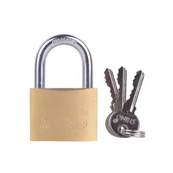 Brass Padlock with Hardened Steel Shackle and 3 Keys