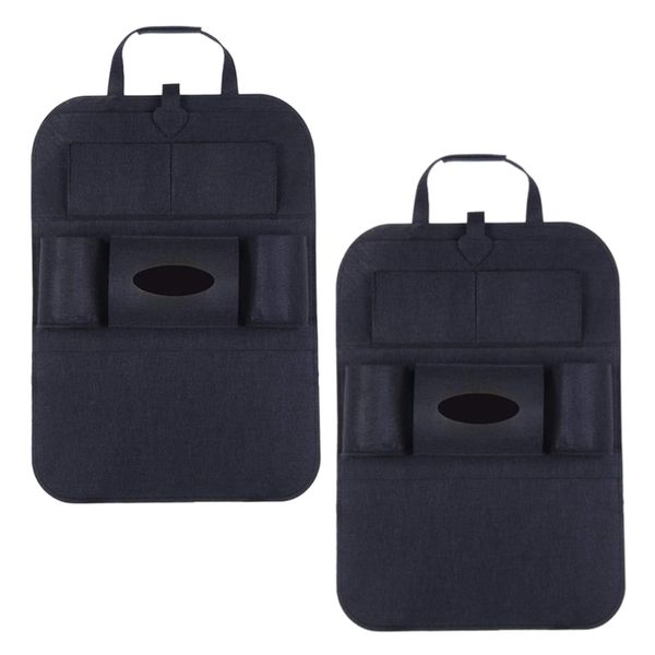 Automotive Multiuse Backrest Mounted Felt Storage Organiser Set of 2 (56cm)