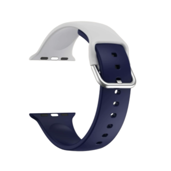 Color Grey &amp; Dark Blue Watch Strap compatible with Apple Watch 42/44/45 mm