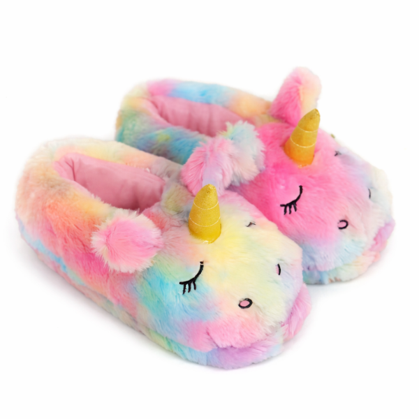 Unicorn TieDye Slippers - SA 4-7 - Fluffy &amp; Warm - Winter Slippers - Pink