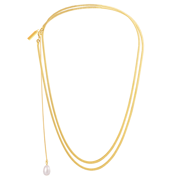 ZELTRYN Minimalist Layered Long Snake Bone Chain