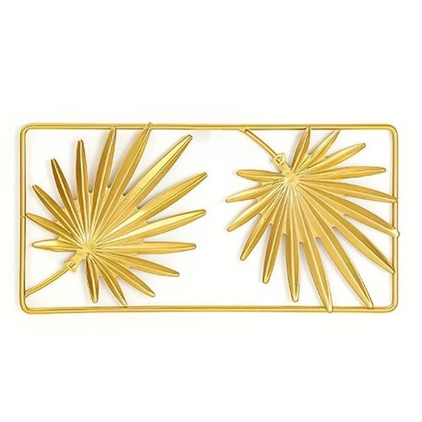 Home Decor Artificial Gold Leaf Wall Hanging - Palm (24cm)