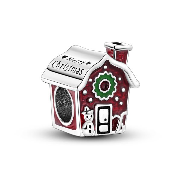 Christmas House with Engraving S925 Charm for Charm Bracelet