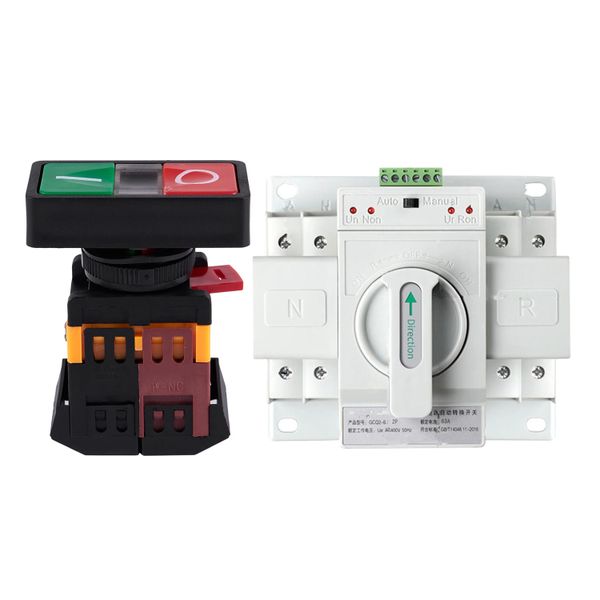 Ac 220V Yellow Light Momentary Push Button Switch 1 No 1 Nc