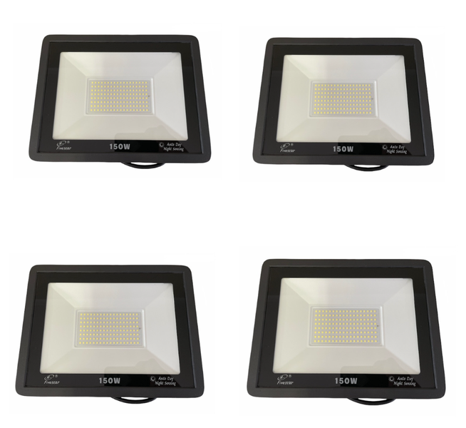 150W Waterproof Day Night Sensor Floodlight - 4 Piece