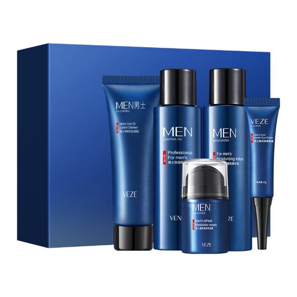 Men Skin Care Kit 5 Piece Refreshing Skincare Set for Face Wash