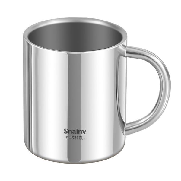 StainlessSteelCupMugs 200ml,Double-Wall Anti-Scald,Leakproof Non-SlipHandle