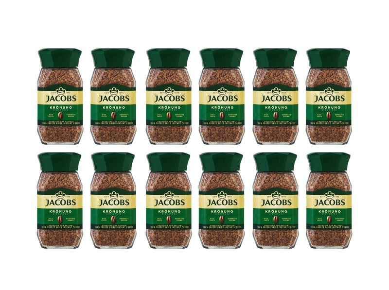 JACOBS Kronung Instant Coffee - Case of 12 x 47.5g Mini-jars
