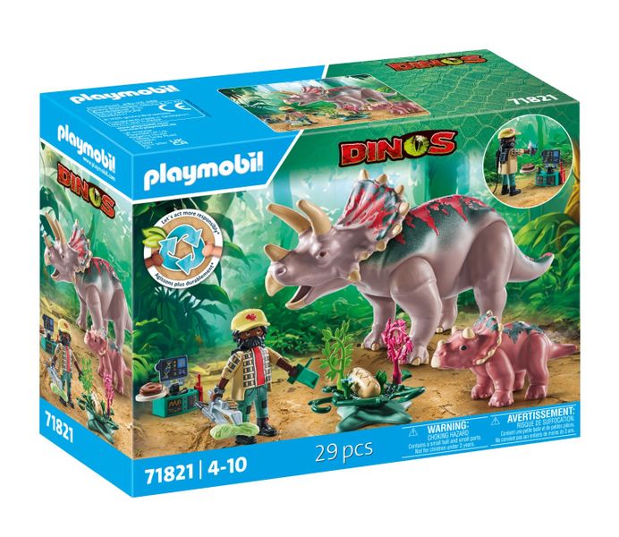 Playmobil Dinos - Triceratops Family Playset - 29 Pieces