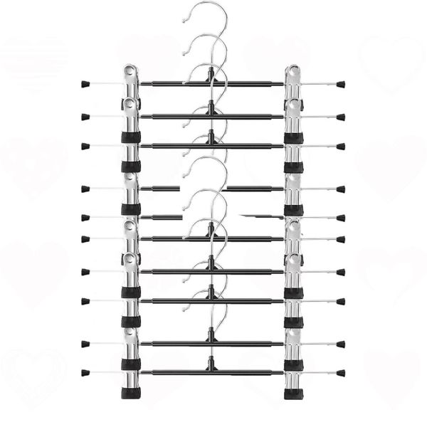 10 Pack Women's Trouser Hangers (with Clips) High Load-Bearing Capacity