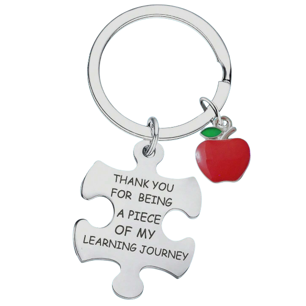 Teacher Appreciation Stainless Steel Keychain - Silver
