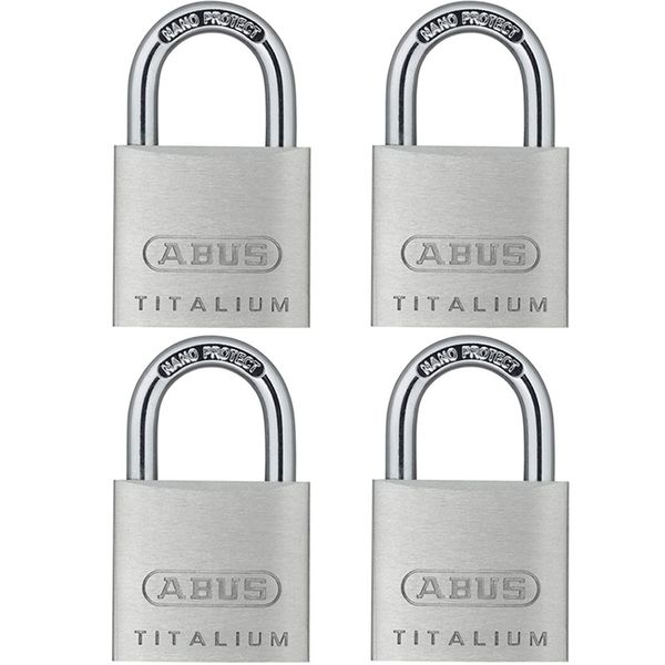 ABUS 64TI/50 Titalium Padlock 4Pack Keyed alike
