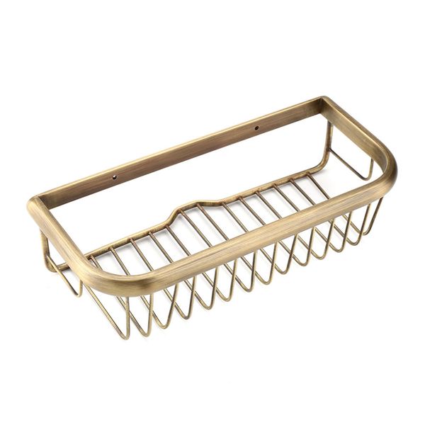 30cm Copper Shower Basket Soap Shampoo Holder Wall Mount