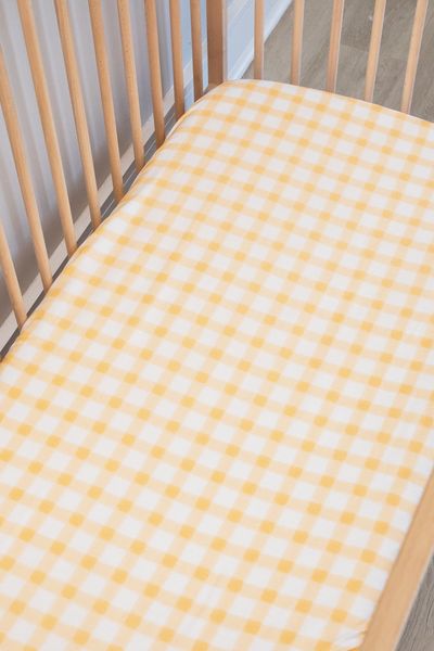 Phlo Studio 100% Cotton Orange Squares Cot Fitte image