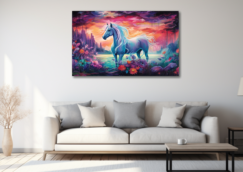 Canvas Wall Art - Fantasy Horse World - HD0137