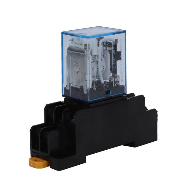 Small Coil Power Relay AC110V, Conversion Output Contact, 2 Sets with Base