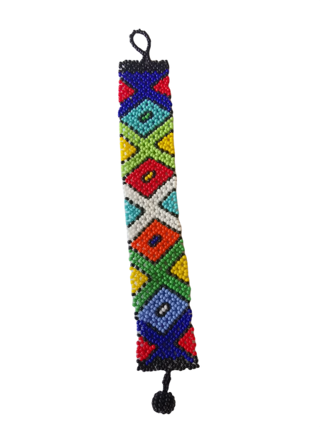 Traditional Bracelet Multi Coloured Diamond Shape Without Border Design