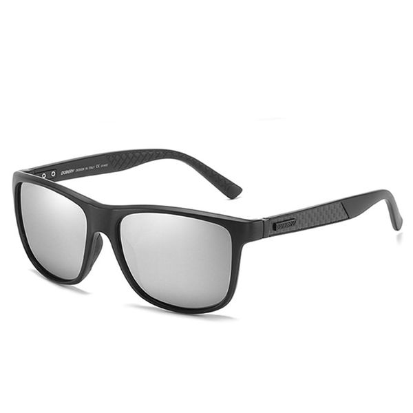 Dubery High Quality Men's Polarized Sunglasses - Black &amp; Chrome