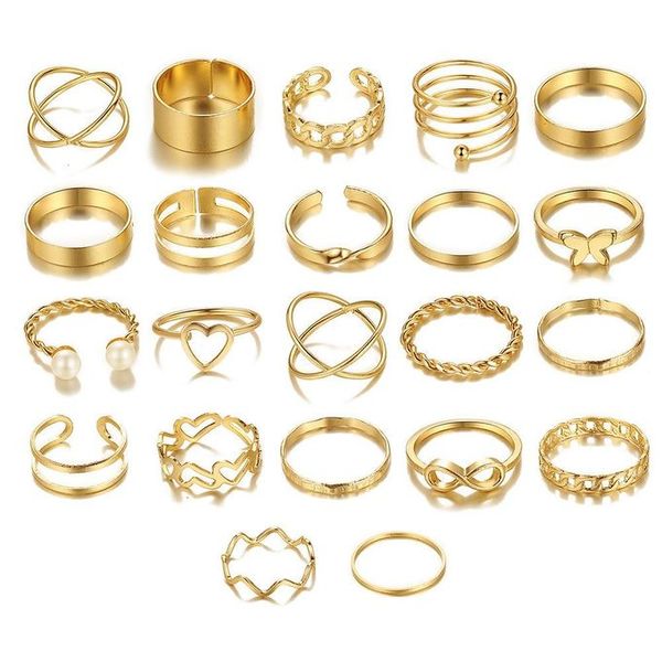22-piece Women Ring Set Daily Fashion Rings Jewellery