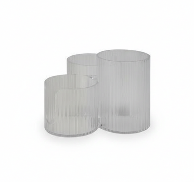 Healthglow Compact Cosmetic Organiser with Transparent Design, - 2 Pack