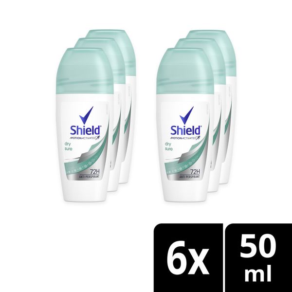 Shield Women Dry Sure Antiperspirant Roll-On Deodorant 6x50ml