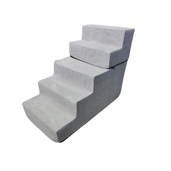 5-Step Pet Stairs For Small Dogs &amp; Cats With Foam Support And Toy