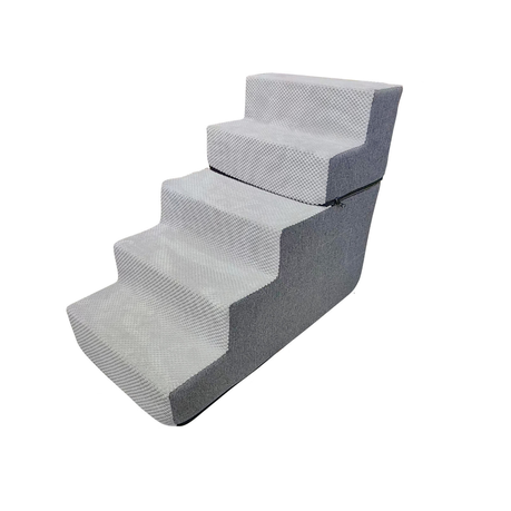 5-Step Pet Stairs For Small Dogs & Cats With Foam Support And Toy Image