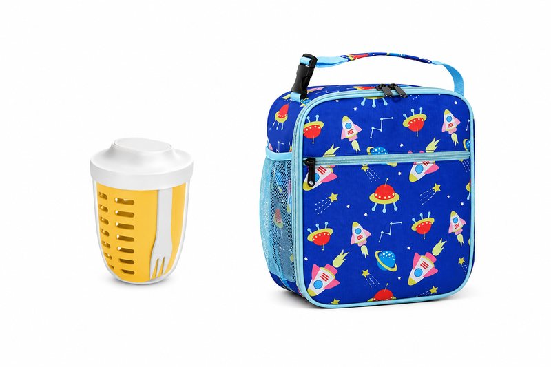 New Elements 5.7L Kids Oxford Cloth Insulated Lunch Bag and Fruit Salad Cup