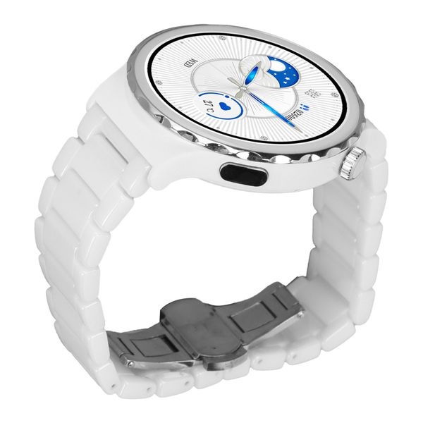 1.32" Smart Watch Plastic IPS Ceramic Band Silver