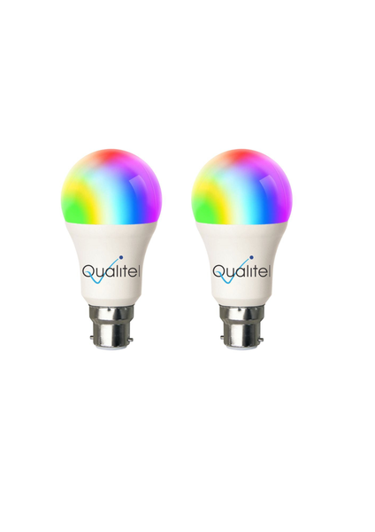 Qualitel Smart Light Bulb - Wi-Fi , B22 - 9 Watt - Twin Pack