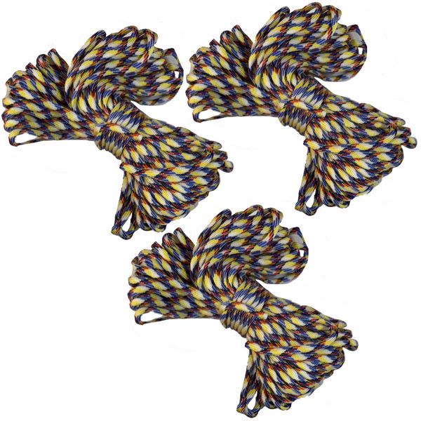 Camping Nylon Multi-Coloured Paracord Ropes Set of 3
