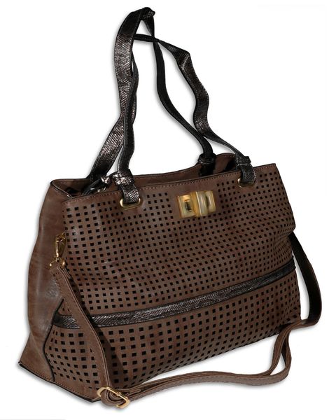 Brown Gold Ladies Handbag