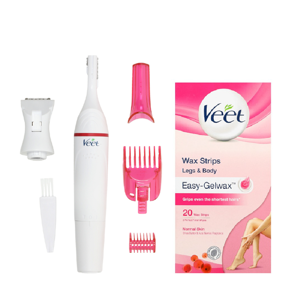 Veet Wax Strips Normal 20's &amp; Veet Electric Trimmer Bundle