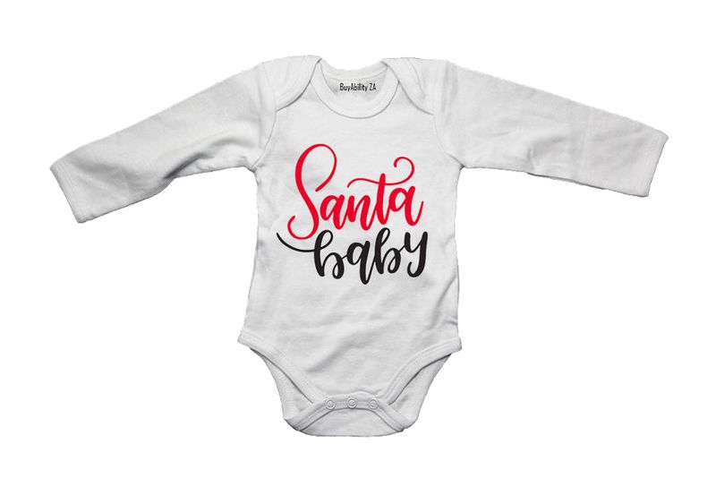 Cool Santa - Christmas - Long Sleeve - Baby Grow