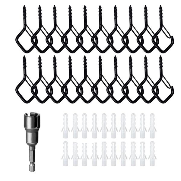 20Piece Q-Hanger Hooks for String Lights Ceiling Hooks for Hanging Plants