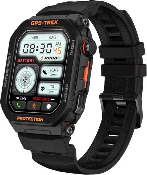 TOXIYA Smart Watch[GPS, Alexa Built-in], 24/7 Heart Rate Monitor with HRV