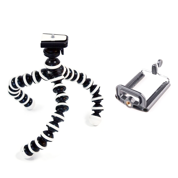 Flexible Mini Tripod Stand - Black/White