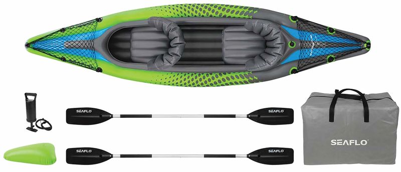 Seaflo Tandem Inflatable Kayak Kit - 160kg Capacity