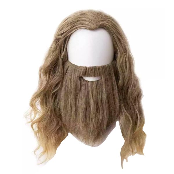 Toy Cosplay Natural Looking Synthetic Costume Wig and Beard - 56cm
