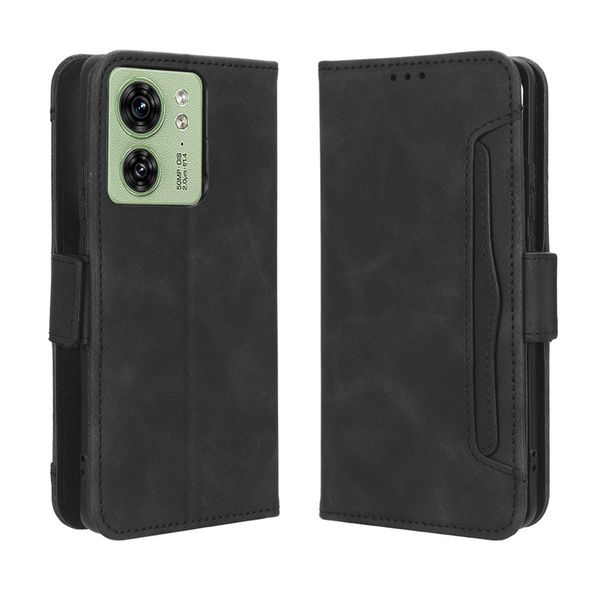 Multi Card Groove Leather Cover Compatible With Motorola Edge 50 Fusion