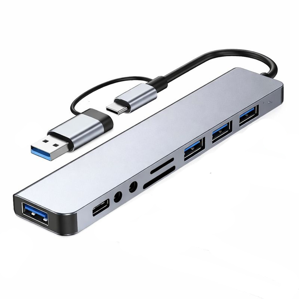 8-in-1 USB-C Hub -Multi-Port Adapter for Phone, Tablet &amp; PC